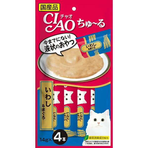 【3個セット】 いなばペットフード CIAO ちゅ～る いわし＆まぐろ 14g×4本 1