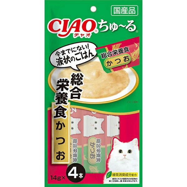 【10個セット】 いなばペットフード CIAO ちゅ～る 総合栄養食 かつお 14g×4本