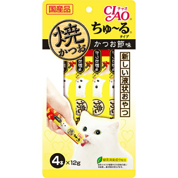 【6個セット】 いなばペットフード CIAO 焼かつおちゅ～るタイプ かつお節味 12g×4本