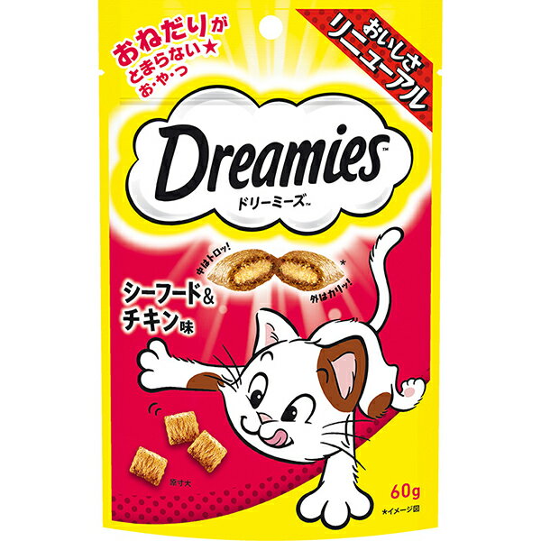 【3個セット】 マースジャパン ドリーミーズ シーフード＆チキン味 60g