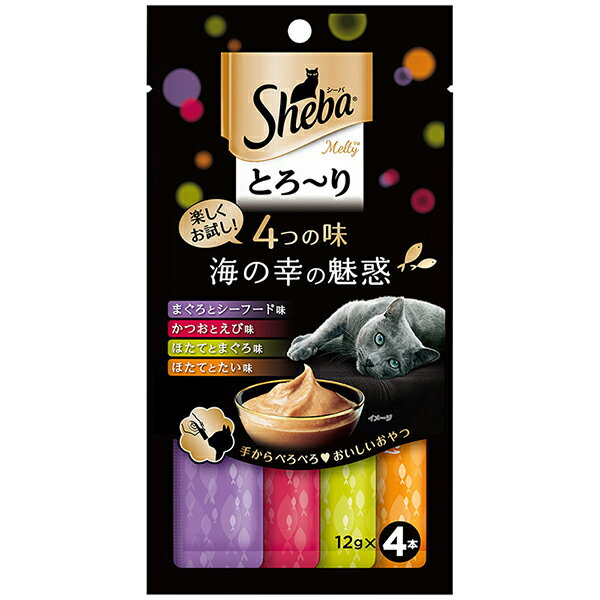 【6個セット】 マースジャパン シーバ とろ～り メルティ 4つの味 海の幸の魅惑 12g×4本