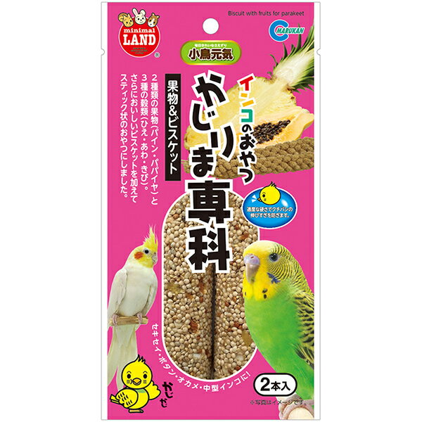 【3個セット】 マルカン インコのおやつ かじりま専科 果物＆ビスケット 2本入