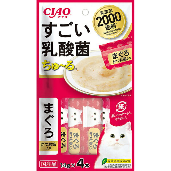 いなばペットフード CIAO すごい乳酸菌ちゅ～る まぐろ かつお節入り 14g×4本