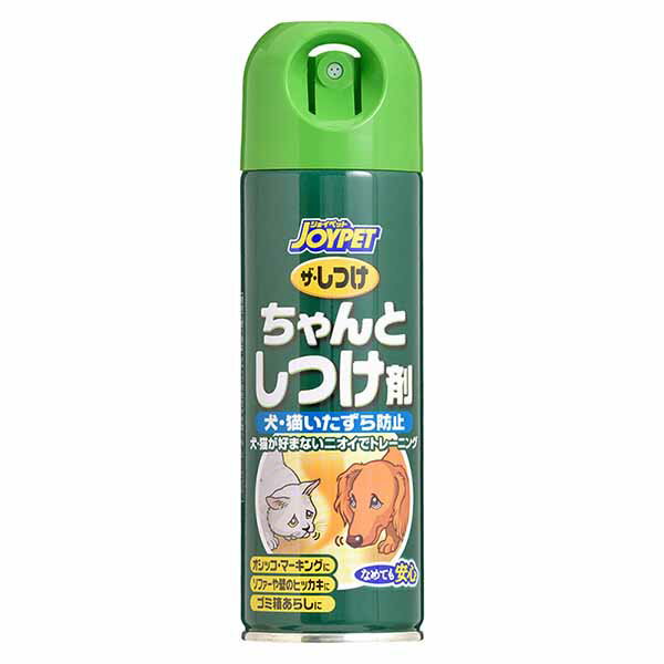 ●問題行動のしつけに！●・ペットがなめても安心な成分で作ったトレーニング剤です。・犬・猫がいたずらして困る物や、オシッコ・マーキングをしてほしくない所に直接スプレーするだけ。・人間には感じられない程度のニオイなので、お部屋が臭くならず、ソファー等にも使える。・そそう、マーキングなど、トイレの場所以外での排泄防止に・ゴミ箱あらし、かじり、ひっかき、ツメとぎなどのいたずら防止に・個装サイズ：W50×H175×D50mm/重量192g【成分】香料、食品用アルコール、噴射剤(LPG)【原産国】日本