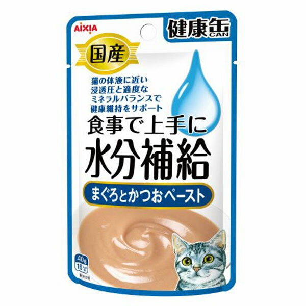 【6個セット】 アイシア 国産健康缶パウチ 水分補給 まぐろとかつお ペースト 40g シーフード マグロ パテ ネコ 全年齢 ウエットフード 猫用ウェット キャットフード 猫用フード ペット用品 ウェットフード 健康缶パウチ キャット 国産 健康維持 フード 安心素材のサムネイル