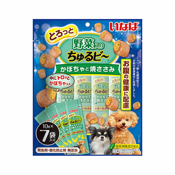 【6個セット】 いなばペットフード いなば 野菜ちゅるビ～ かぼちゃと焼ささみ 10g×7袋