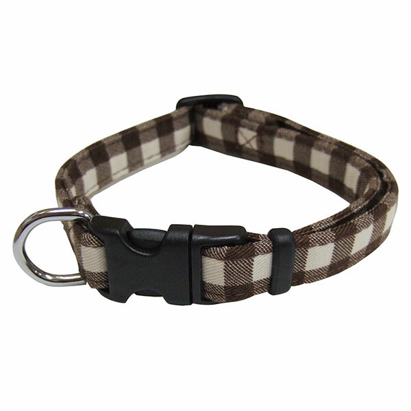 チェック柄の肌に優しいコットン生地を使用したワンタッチ首輪。●分類:犬猫用品／犬具／首輪・生産地：中華人民共和国・素材：●材質:綿＜材質＞綿