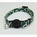 【12個セット】 岡野製作所 コットンカラクサキャット グリーン 選べるカラー 猫用首輪 キャット 岡野 カラー 日本製 猫用 安心素材