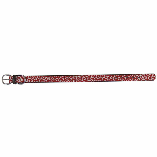 【12個セット】 岡野製作所 プリティカラクサカラー #24 レッド お出かけ 中型犬用 お散歩 グリーン 岡..