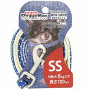 【3個セット】 ドギーマン Dog gy's Tailor ドッグリード ひき ひも SS デニムスタイル ブルー/ドット 安心素材
