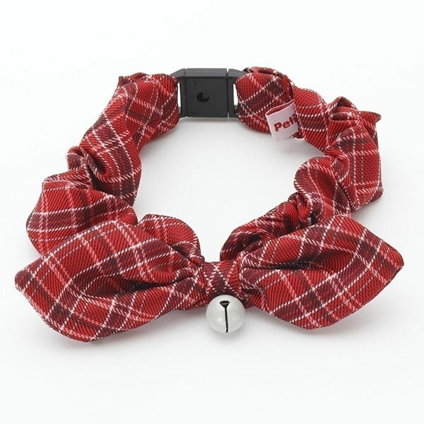 【48個セット】 ペティオ シャルマン キャットカラーシュシュ チェック レッド 全猫種 Petio W24803 ポリエステル ストライプ キャットカラー ペ...