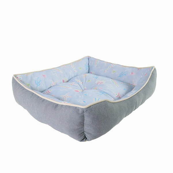 【3個セット】 ドギーマンハヤシ クールズ スクエアベッド S うみのなか グレー すべり止め キャット ドッグ グッズ ペット 犬用 抗菌 防臭 小型犬 猫用 安心素材のサムネイル