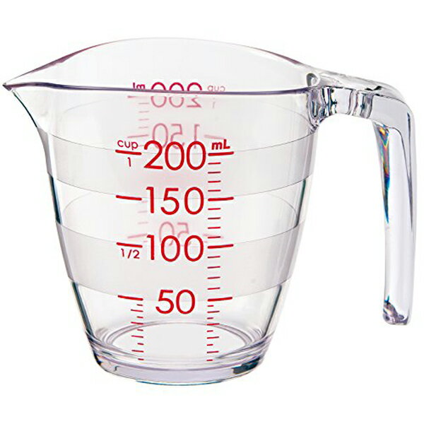 【5個セット】 マーナ K649CL 目盛りが見やすい計量カップ 200ml 食洗機対応 クリア 注ぎやすい メジャーカップ フック穴付き 掛けて収納 MARN...