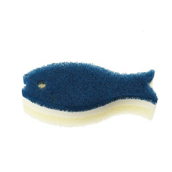 マーナ K662NW おさかなスポンジ・NV 食器洗い ネイビー 日本製 キッチン スポンジ そうじ 3層構造 泡立ち 魚型 K662NV MARNA フライパン 食器 キッチンスポンジ 食器スポンジ グラス ナイロン 台所消耗品 人気商品