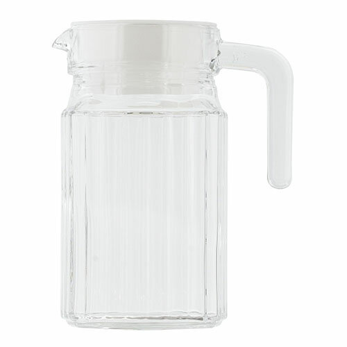 【3個セット】 ベストコ ND-2355 ガラス ピッチャー 0.5L ホワイト クアドロピッチャー Bestco 容器 お茶ポット 角型 ジャグ ポット 冷茶ポット ウォーターポット サーバー 洗いやすい 麦茶 冷水ポット 蓋付き 冷水筒