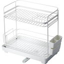 アスベル 水切りラック用 ホワイト 22.3×38.3×34.9 ポゼ Wコート2段 水切りスリム 抗菌 食器 シンク上 カトラリースタンド スリム キッチン ...