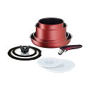 【5個セット】 ティファール T-fal 取っ手のとれる 鍋 フライパンセット 9点セット IH ガス火対応 インジニオ・ネオ IHルージュ・アンリミテッド こ...