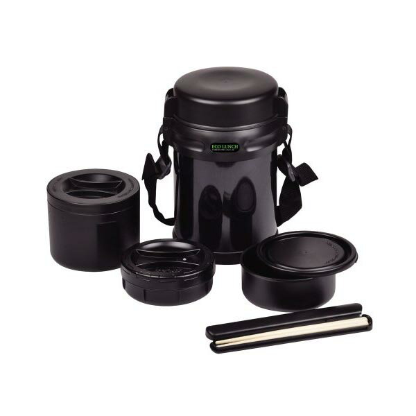【3個セット】 パール金属 保温 弁当箱 茶碗 約 3 杯分 ダブルステンレス ランチジャー 1800 ブラック エコランチ HB-254 女性 真空 男性 新...