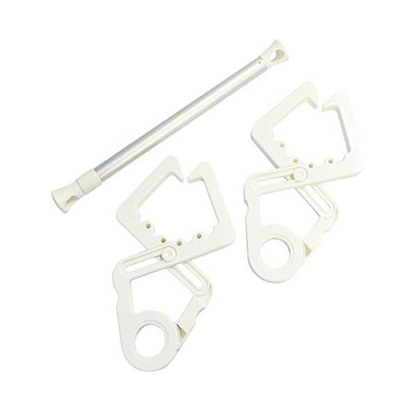 オーエ 洗濯 物干し ハンガー ホワイト 約縦24×横14.2×奥行1.7cm クロスフック ポール付 補助具 部屋干し 2個入 省スペース 室内干し 室内 プ...