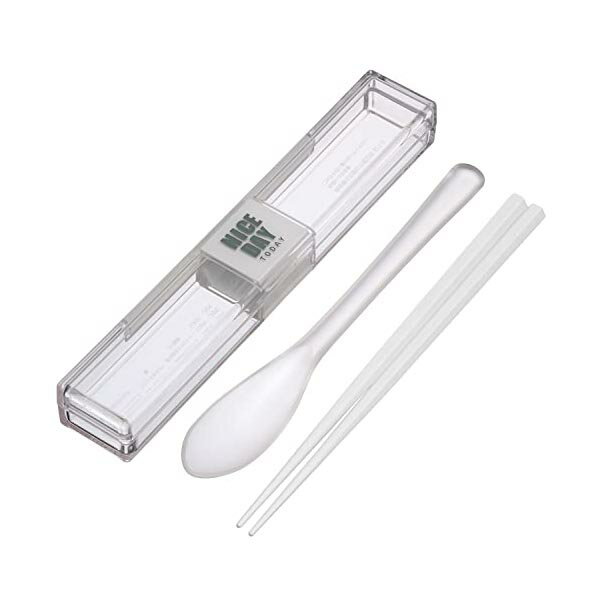 【3個セット】 岩崎工業 スプーン ・ 箸セット 18cm ホワイト とっても強いケース入り 抗菌 男性 丈夫 ケース付 弁当箱 食洗機対応 キッチン はし 新...