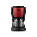 【3個セット】 メリタ Melitta フィルターペーパー式 コーヒーメーカー ツイスト ルビーレッド 5杯用 SCG58-5R