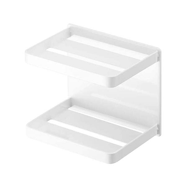 【2個セット】 山崎実業 Yamazaki マグネット バスルーム ソープトレー 2段 ホワイト 約W12XD8.5XH10cm ミスト 浴室ラック 浴室収納 ...