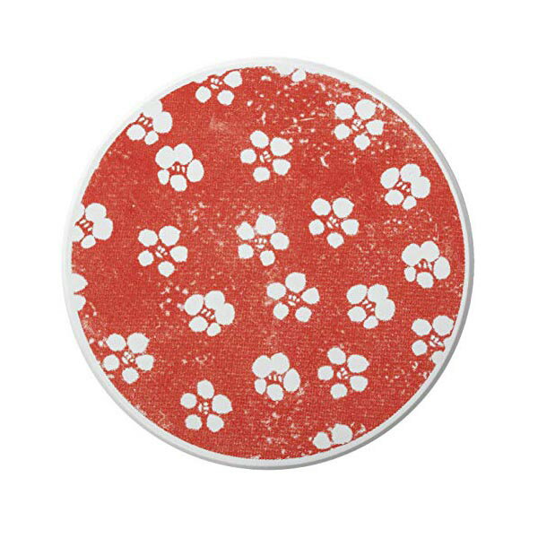 【3個セット】 アネスティ 珪藻土 コースター 赤 直径9×厚さ0.6cm Karari 丸型 ラウンド ブロッサム 花柄 吸水 速乾 調湿 HO2092 イシガキ産業 イシガキ 人気商品