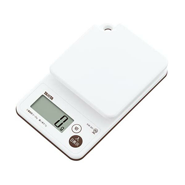 【10個セット】 タニタ クッキングスケール はかり キッチン 料理 2kg 1g単位 防水 洗える 丸洗い 最短1秒ではかれる ホワイト KW-201-WH ...