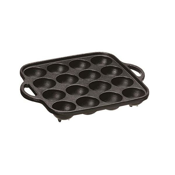 【5個セット】 イシガキ 鉄鋳物 たこ焼き器 16穴 ブラック 縦20×横20×高さ3.5cm ガス火 対応 3965