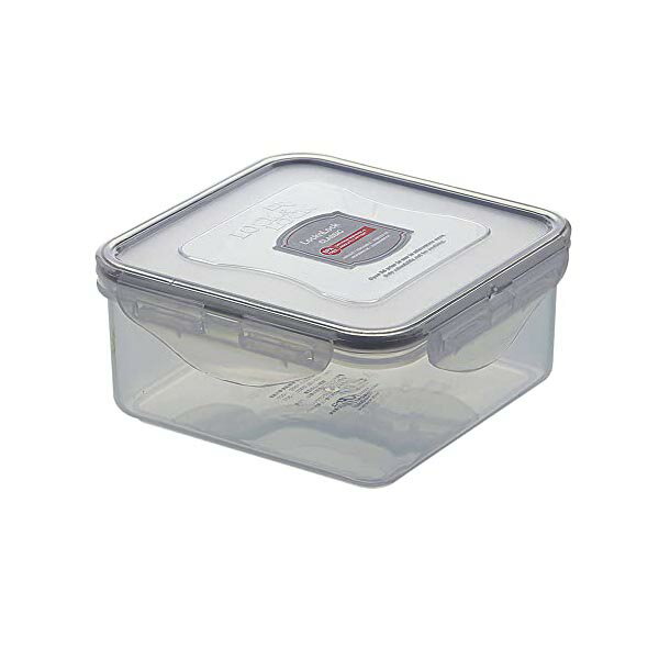 ベストコ ロック&ロック クラシック 600ml 保存容器 正方形 グレー HPL854G 容器 深型 食品保存容器 角..