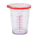 【2個セット】 マーナ marna ドレッシング 計量カップ 100mL クリア / レシピ付き 計量目盛り付き プラスチック 容器 パッキン 蓋つき K678...