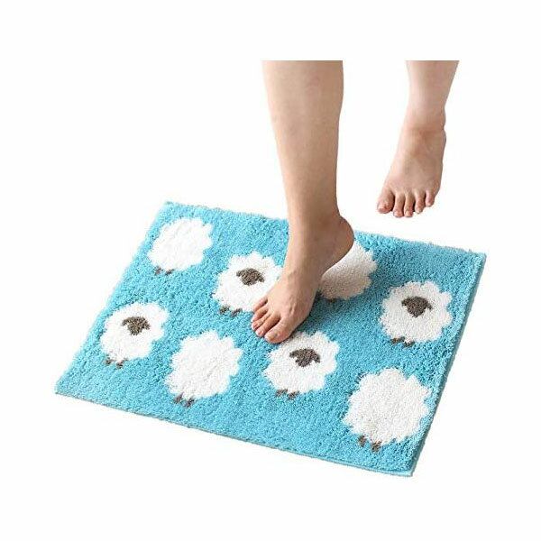 【2個セット】オカ バスマット プレミアム ウィルトン織り 乾度良好 シエロ 約40×55cm ブルー 吸水 抗菌 防臭 人気商品