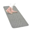【2個セット】オカ OKA アラン キッチンマット 45cm×120cm グレー 洗える アランンニット柄 おしゃれ すべり止め加工 人気商品