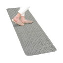 【2個セット】オカ OKA アラン キッチンマット 45cm×180cm グレー 洗える アランンニット柄 おしゃれ すべり止め加工 人気商品