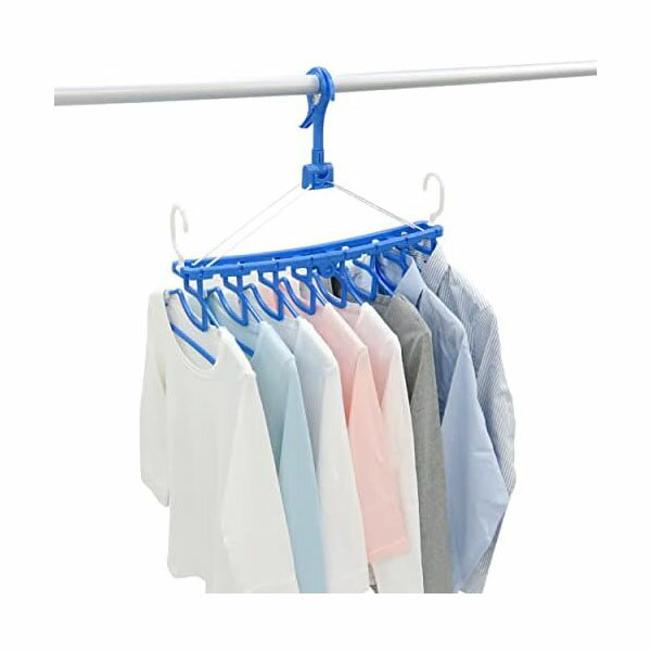 東和産業 洗濯 物干し NSR 8連ハンガー ブルー サイドフック付き 肩スライド まとめ干し 型崩れ 防止 Tシャツ 子供服 大きめ衣類 人気商品