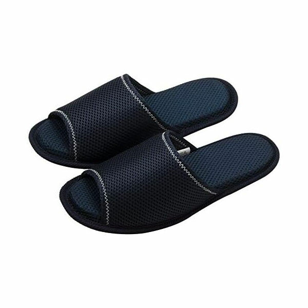 【10個セット】ニッポン スリッパ cleandays メッシュ 23-25cm ネイビー 洗える 清潔 室内ルームシューズ メンズ レディース ?鞋 300771