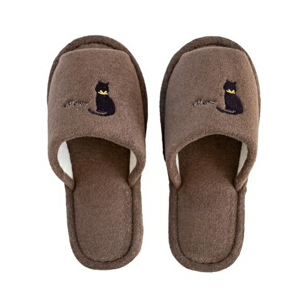 【2個セット】 オカ (OKA) ミニョン トイレスリッパ ブラウン (ねこ かわいい カジュアル 幾何学柄 洗える)