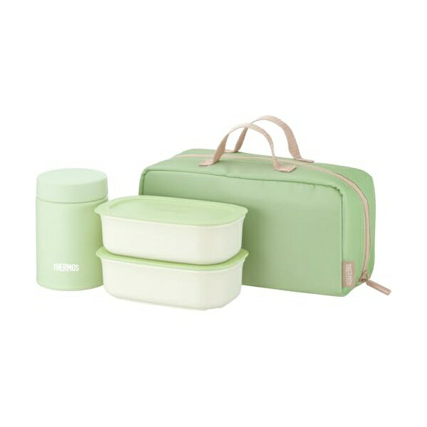 サーモス 食洗機対応モデル 真空断熱スープランチセット 800ml ダスティグリーン 断熱構造の専用ポーチ..