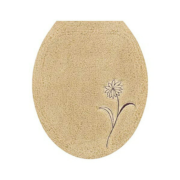 センコー スウェイ トイレ ふたカバー O・U 普通便座用 ベージュ 花 刺繍 モダン 19506