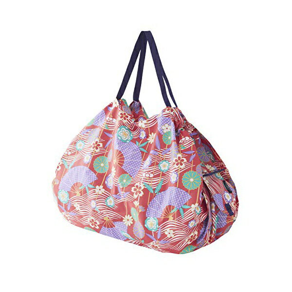 【2個セット】 マーナ Shupatto コンパクトバッグ L (リニューアル) 和 (扇) シュパット エコバッグ 折りたたみ 買い物袋 (大容量/丈夫/和柄)