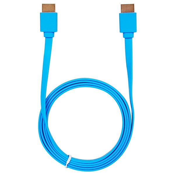 HDMIケーブル 1.5m フラット 4K 対応 ハイスピード ブルー 安心 1年保証 金メッキ端子 ...