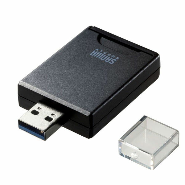 UHS-II対応SDカードリーダー（USB Aコネクタ） ホコリ防止のコネクタキャップ PC パソコン モバイル 携帯 周辺機器 ADR-3SD4BK