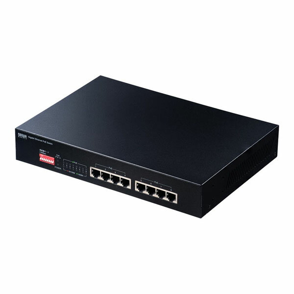 LAN-GIGAPOE81 長距離伝送・ギガビット対応PoEスイッチングハブ 8ポート LANGIGAPOE81
