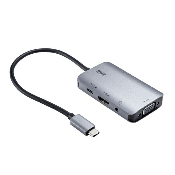 サンワサプライ AD-ALCHV02 USB Type C-HDMI/VGA変換アダプタ(4K/30Hz/PD対応) ケーブル アダプタ他 SA..