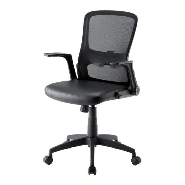 サンワサプライ SNC-NET21VBK メッシュチェア 肘跳ね上げ可能 スタイリッシュなデザイン スタンダード レザー張りモデル ASNSNC-NET21VBK インテリア イス