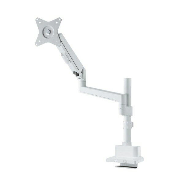 サンワサプライ CR-LAC1407W モニターアーム ディスプレイアーム ガススプリング 薄型クランプ 耐荷重1から9kg 32インチまで対応 ホワイト