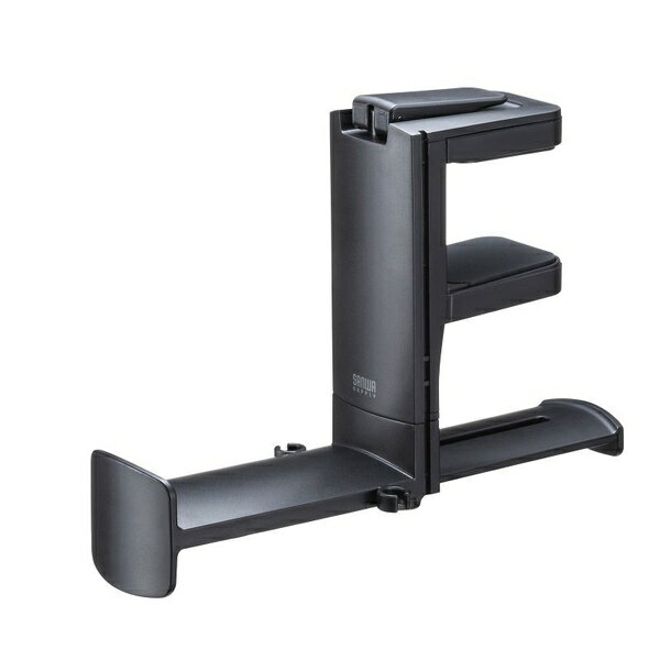 簡単に机に取り付けできる回転式ヘッドホンフック。●しっかり設置できて簡単に取り付け取り外しができます。●内向きにも外向きにも使える回転式です。●フックを引き出せばヘッドホン2台に対応します。【ご注意】・総耐荷重以上のものを置かないでください。破損したりクランプが外れるおそれがあります。