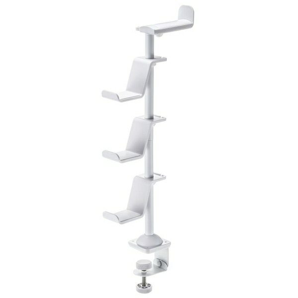 ゲームパッドを3個とヘッドフォンをかけられクランプで固定するスタンド。●ゲームコントローラーを縦におけるクランプで固定するゲームパッドスタンドです。※約10mm〜30mmの机に対応しています。●充電ケーブルをかけるフック（約5mm）が付いており、置いたままで充電できます。●シリコンクッション付きでコントローラーを傷つけません。●ヘッドフォンをかけられるフック付きです。●ヘッドフォンホルダーを外せば1/4カメラネジ対応でWEBカメラなどが取り付けることができます。●高さも向きも自由に変更することができます。●逆さにすると机の下に置くこともできます。　2024/7/12