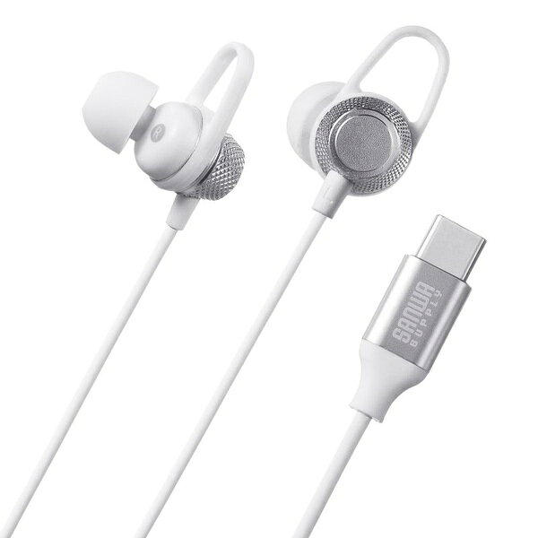 サンワサプライ MM-HSTC05W P5S USB Type-Cイヤホンマイク ホワイト