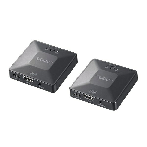 サンワサプライ VGA-EXWHD13 2/4 ワイヤレスHDMIエクステンダー セットモデル 送受信機セット フルHD対応 無線 HDMI延長器 コンパクトサイズ 設定不要 ドライバ不要